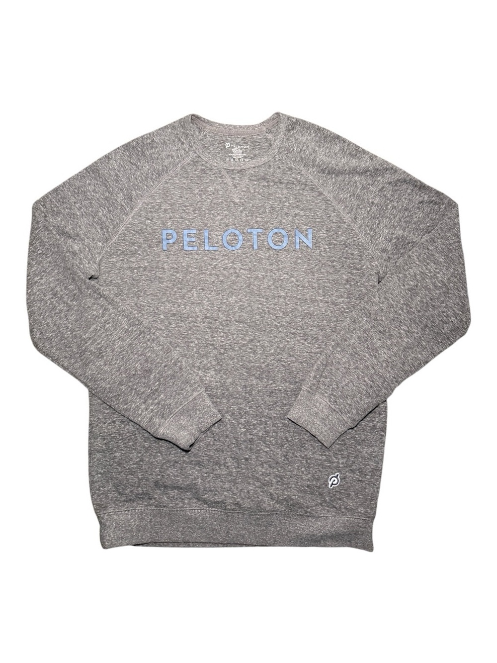 Peloton Heather Gray Crewneck Sweatshirt Blue Logo Men’s M